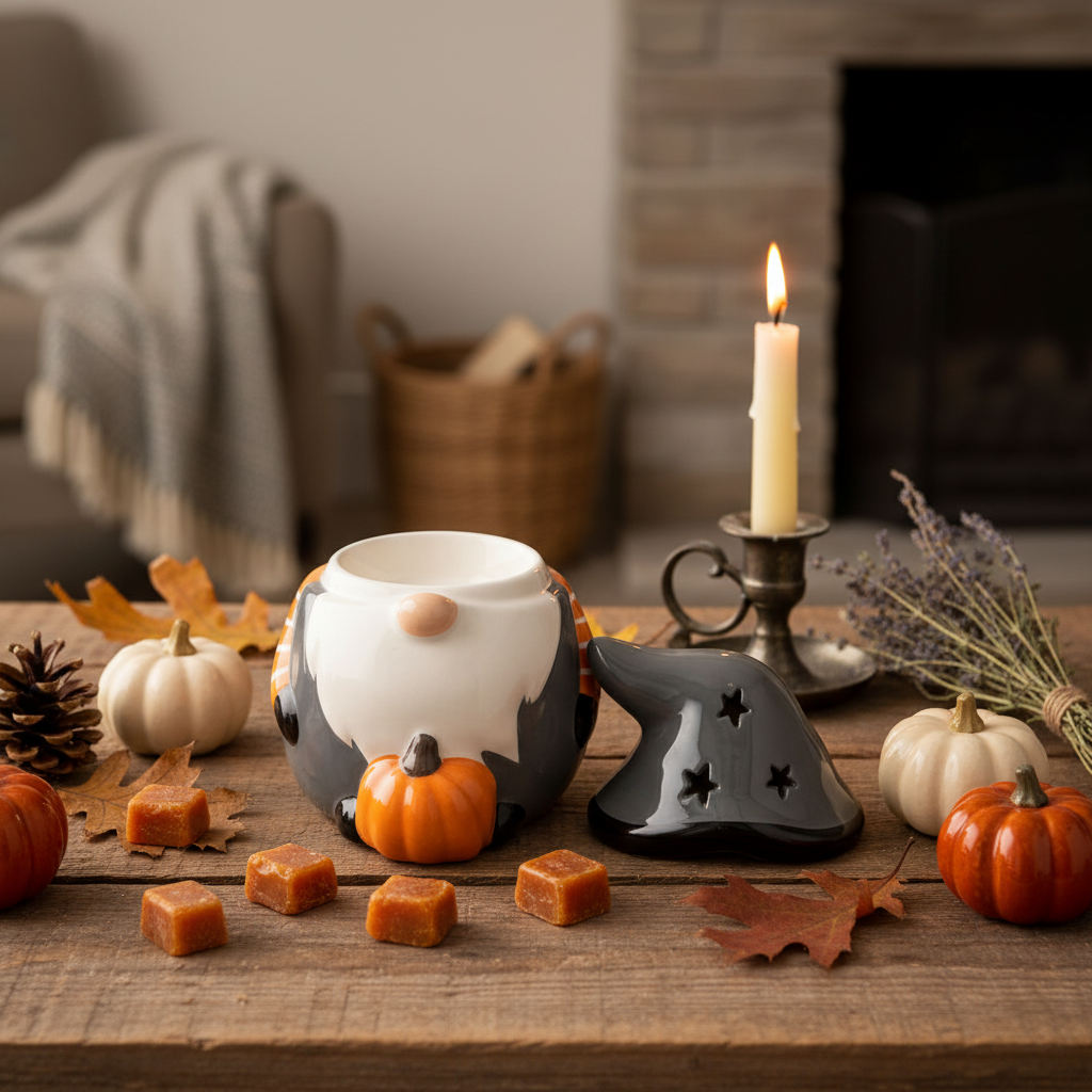 Halloween Gonk Oil Burner | Pumpkin Halloween Decor & Witchy Home Fragrance Gift