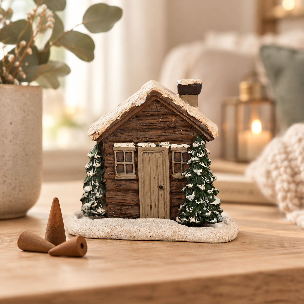 Log Cabin Incense Cone Burner
