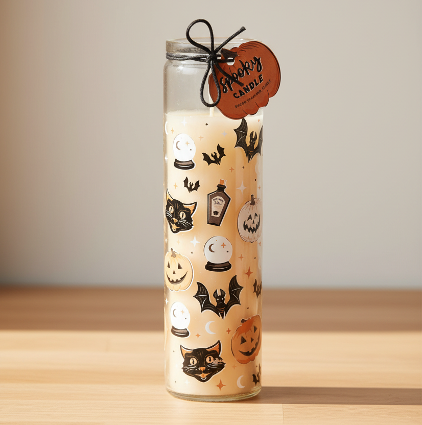 Spooky Spiced Pumpkin Tube Candle