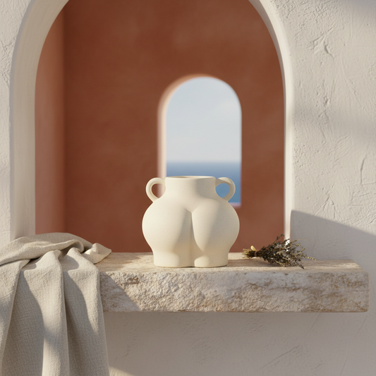 Cream Speckle Bum Plant Pot