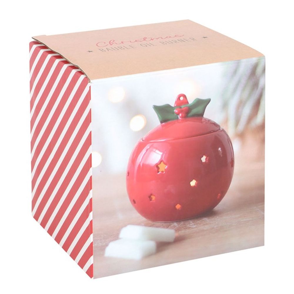Red Christmas Bauble Oil Burner