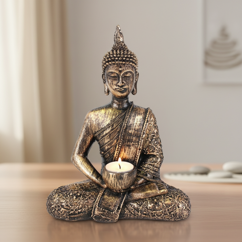 Sitting Thai Buddha Tealight Holder