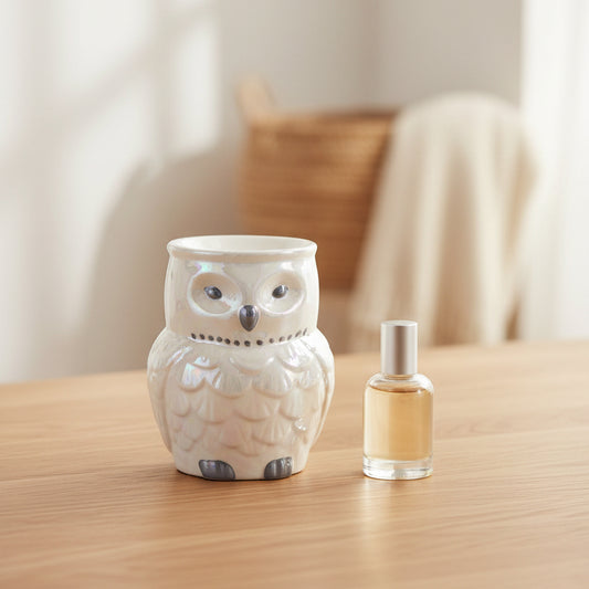 Owl Shaped Iridescent Oil Burner and Wax Warmer