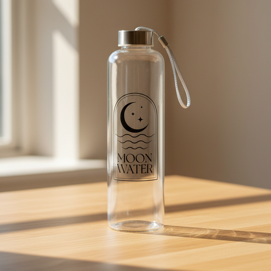 Moon Water Glass Water Bottle