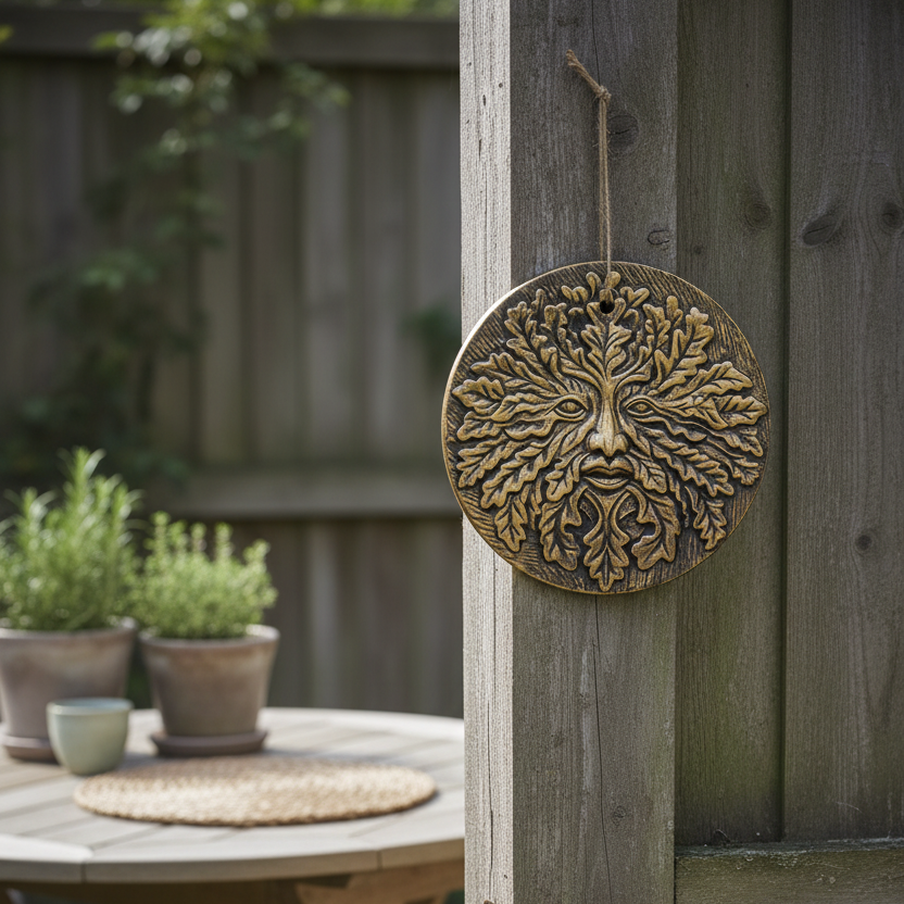 Bronze Terracotta Green Man Plaque