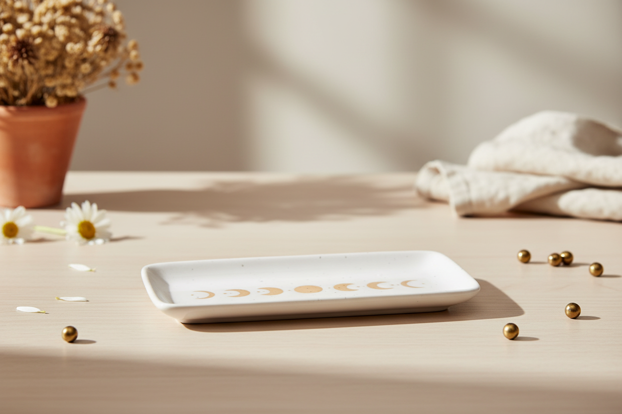 17cm Moon Phase Ceramic Trinket Tray