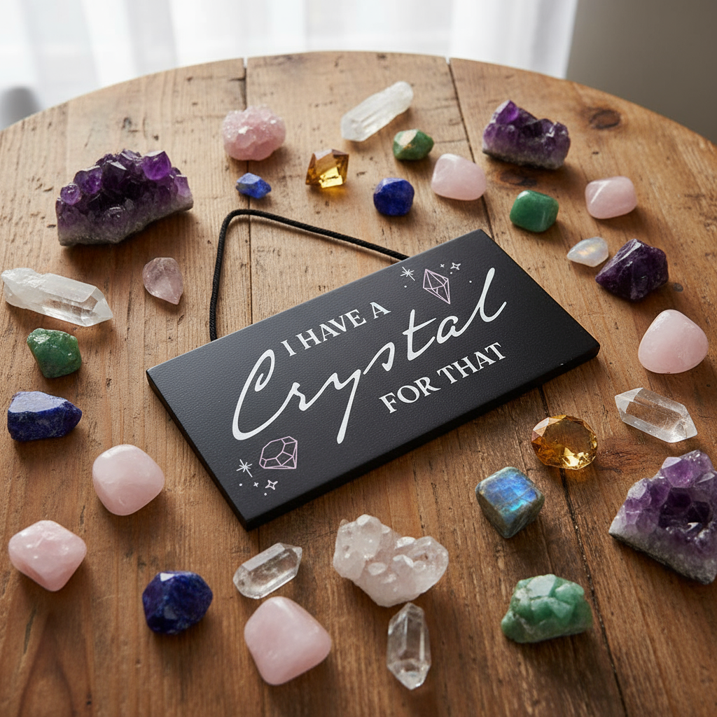 I Have a Crystal for That Witchy Hanging Sign