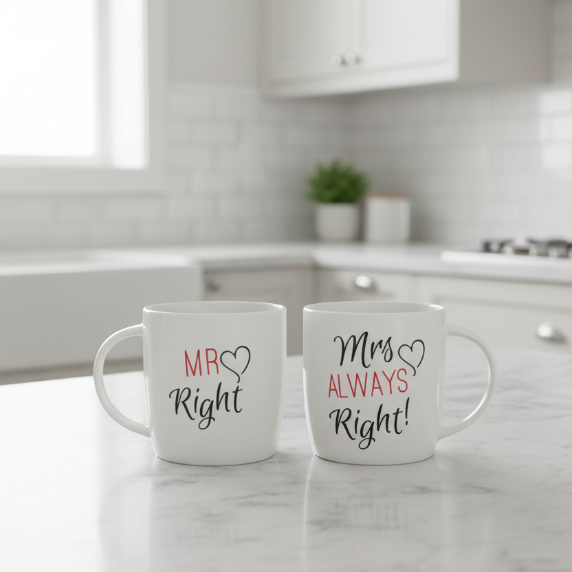 Set of 2 Mr & Mrs Mugs