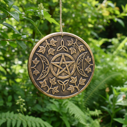 Bronze Terracotta Triple moon plaque